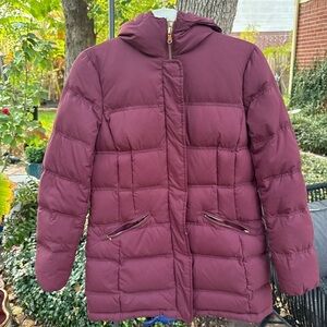 Lauren Ralph Lauren Burgundy Down Puffer Jacket, Size Small